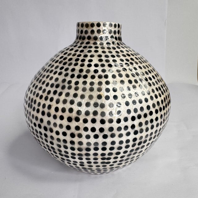 Set of 3 Capiz Shell Vases – Coastal Modern Neutral Decorative Objects, Philippines For Sale - Image 10 of 12