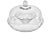 Large vintage glass serving set includes round rimmed tray and attached center bowl with cloche. Simply a beautiful...