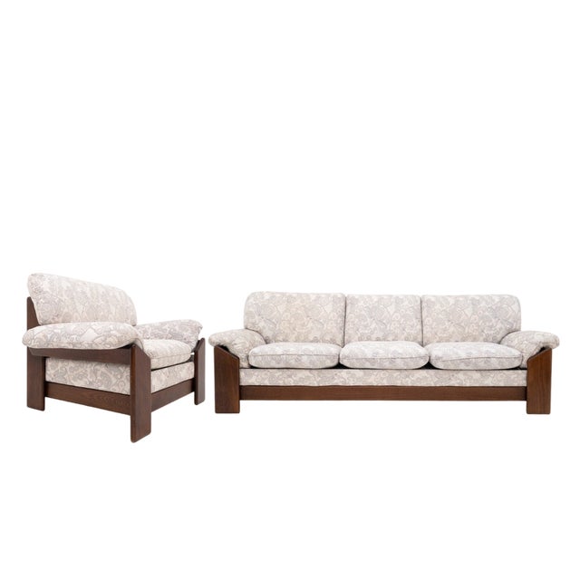 Sapporo 3-Seater Sofa and Armchair by Mario Marenco for Mobilgirgi, Italy, 1970s, Set of 2 For Sale