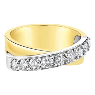 Criss Cross Diamond Wedding Band, Size 7 For Sale