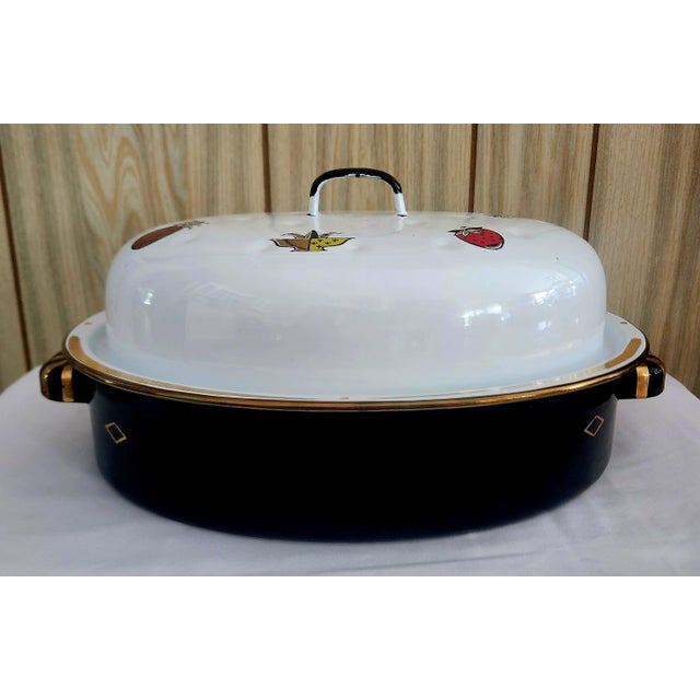 Paint Georges Briard Vintage Enamel Roasting Pan 1960s For Sale - Image 7 of 8
