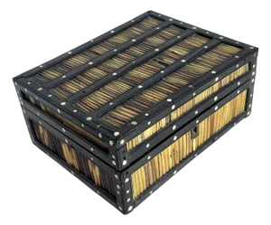 Early 20th Century Porcupine Quill Box With Bone Inlay