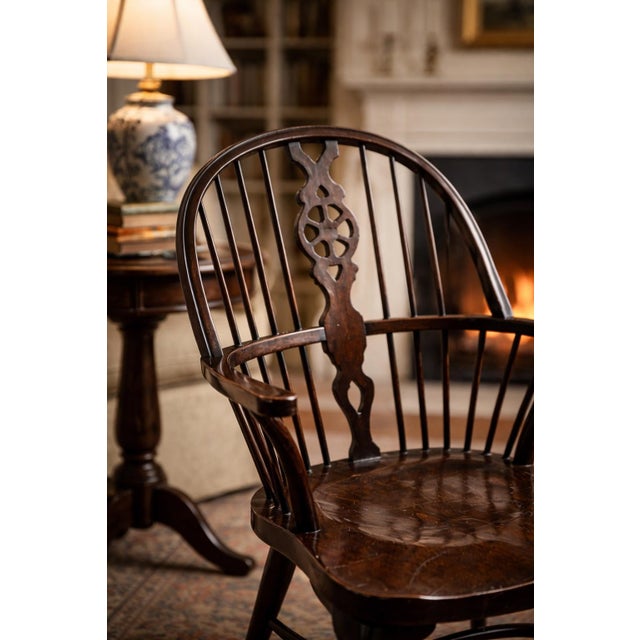 Vintage Windsor Armchair in the English Country Tradition, Refined Form With Companion Chair Available For Sale In Los Angeles - Image 6 of 12