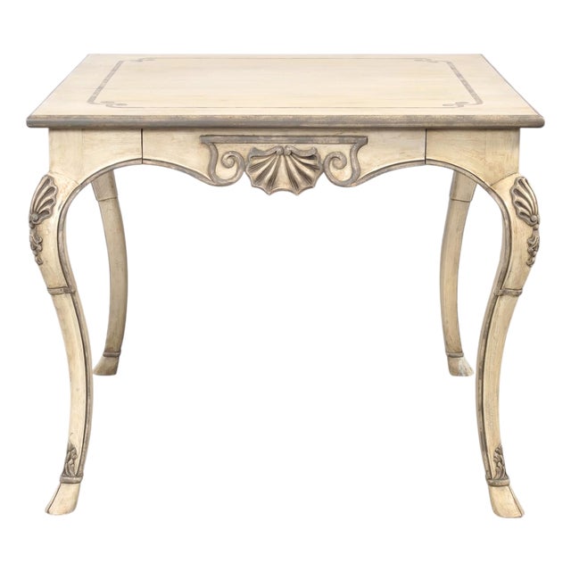 Dennis & Leen Beauvais Painted Square Salon Games Center Table For Sale