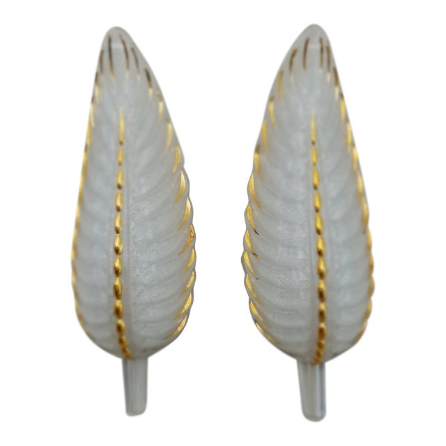 1920s French Art Deco Glass Shades - a Pair For Sale