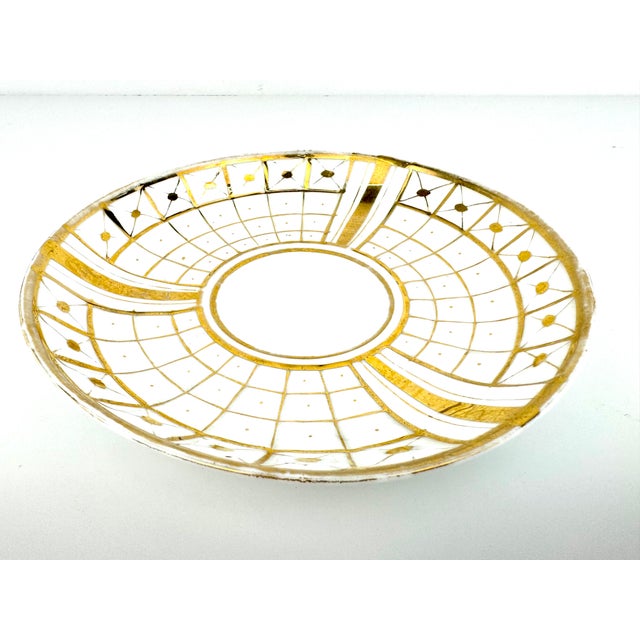 Vintage Mid Century Art Deco German Hand Painted Dish For Sale - Image 9 of 11