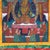 Textile Antique Tibetan Hand Painted Silk and Canvas Thangka with Figures C1920 For Sale - Image 7 of 11