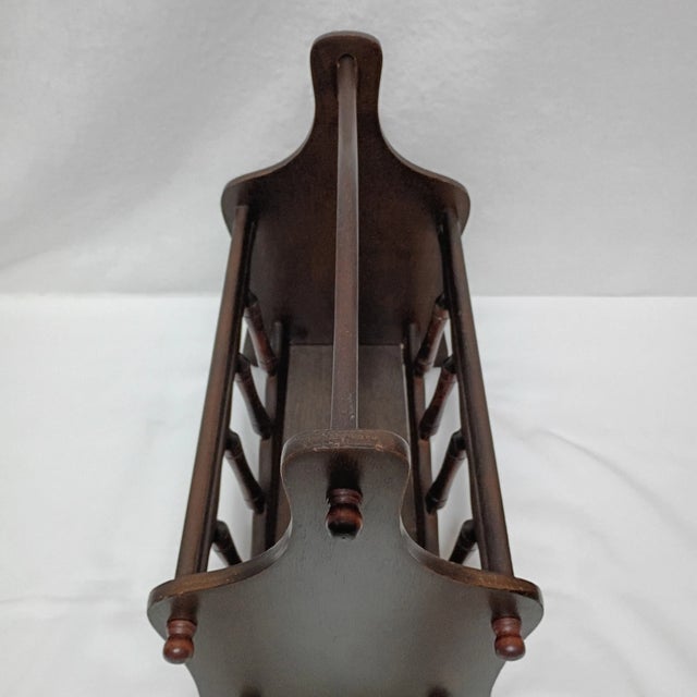Mid-Century Modern Vintage Mid-Century Walnut Wood Magazine Rack For Sale - Image 3 of 7