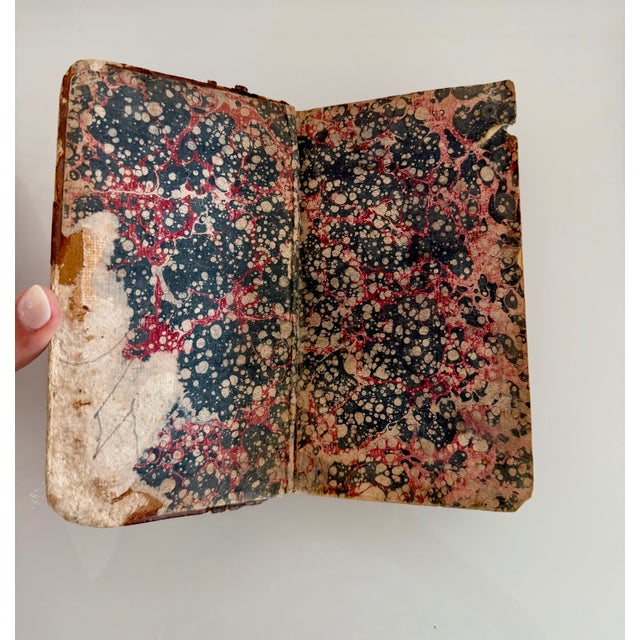 Almond Antique 18th-Century French Apothecary Books, Paris 1739 – Original Leather (Set of 2) For Sale - Image 8 of 13