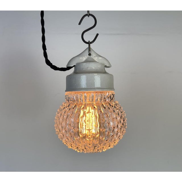 Vintage White Porcelain Pendant Light, 1970s For Sale - Image 15 of 16