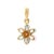 Metal Multi Gemstone Flower Pendant in 18kt Solid Yellow Gold For Sale - Image 7 of 8