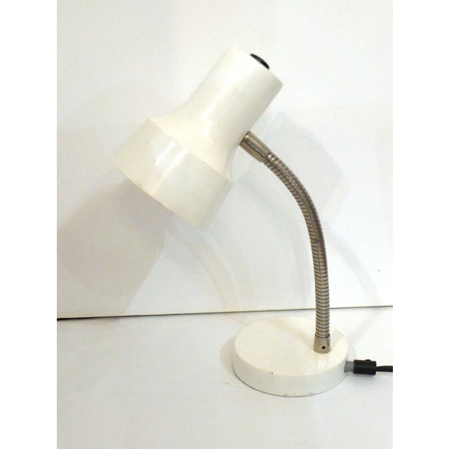 Chrome & White Lacquered Metal Table Lamp, 1970s For Sale - Image 9 of 9