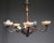 Mid 20th Century Swedish Art Nouveau Style Chandelier With Alabaster Shades For Sale - Image 4 of 4