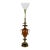 Vintage Stiffel Wood Orb Table Lamp With Milk Glass Shade For Sale