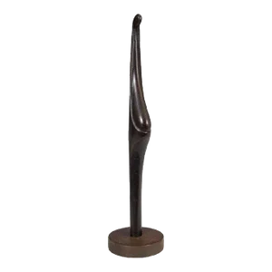 Victor Halvani, Israeli Bronze Modernist Sculpture Pregnant Woman Abstract Figure Safed, Ein-Hod, 1982
