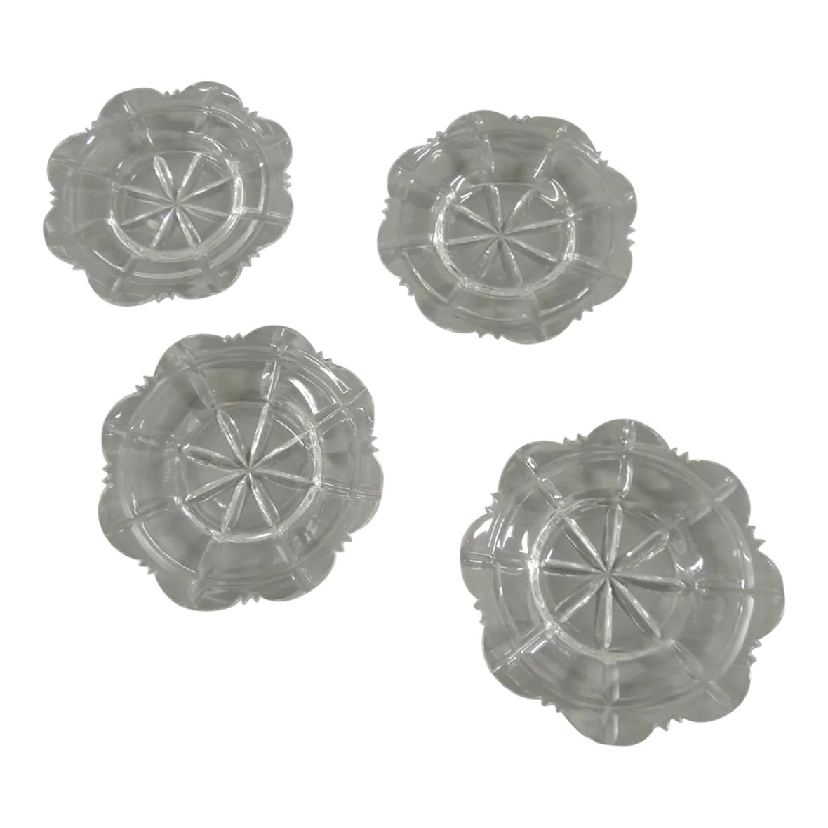 Clear Cut Crystal Round Dessert Plates With Scallop Edges Set of 4 Chairish