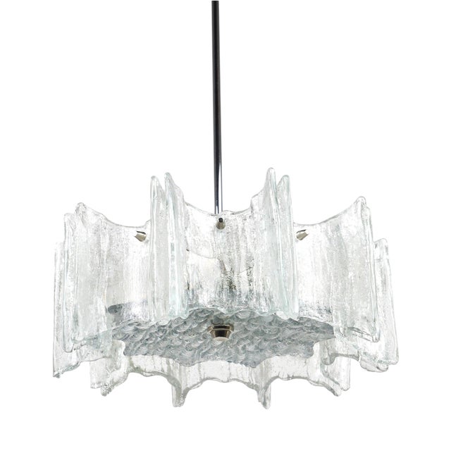 Vienna Ice Glass Star Chandelier by J. T. Kalmar for Kalmar, Austria, 1960s For Sale