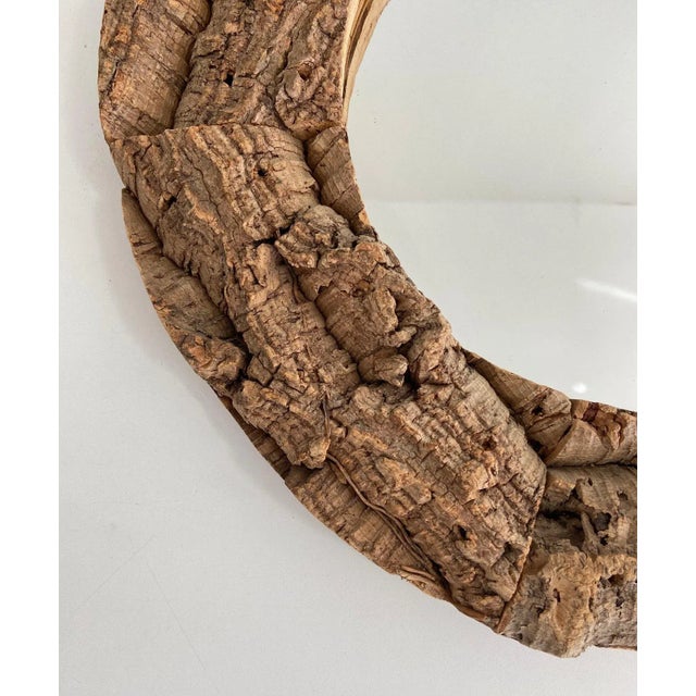 Circa 1970 French Cork and Wood Mirror For Sale - Image 6 of 13