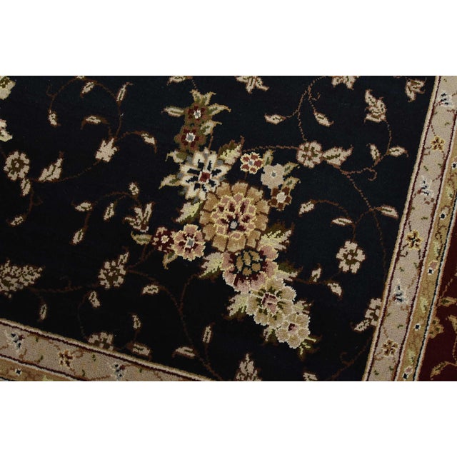 Tabriz Rug 5’9” X 9′ Blue Wool/Silk Traditional Hand-Knotted Oriental Carpet For Sale - Image 4 of 15