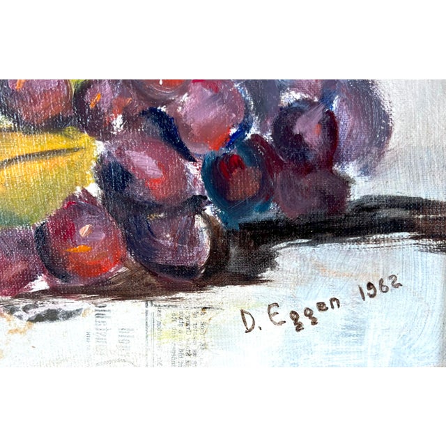 Still Life of Fruit on Table Style of Paul Cézanne by Dorothy Milne Eggen For Sale - Image 4 of 8