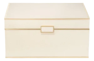 AERIN Luxe Faux Shagreen Jewelry Box, Cream