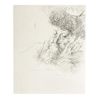 1963 “King Asa” Etching by Jack Levine For Sale