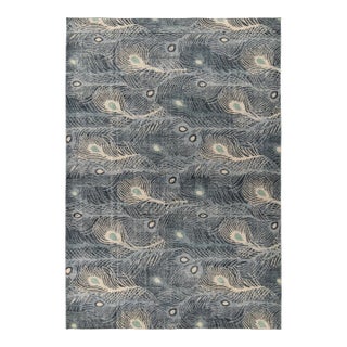 Rug & Kilim’s Oversized Plume Rug in Blue, 13x19 For Sale