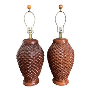 Woven Rattan Basket Lamps For Sale