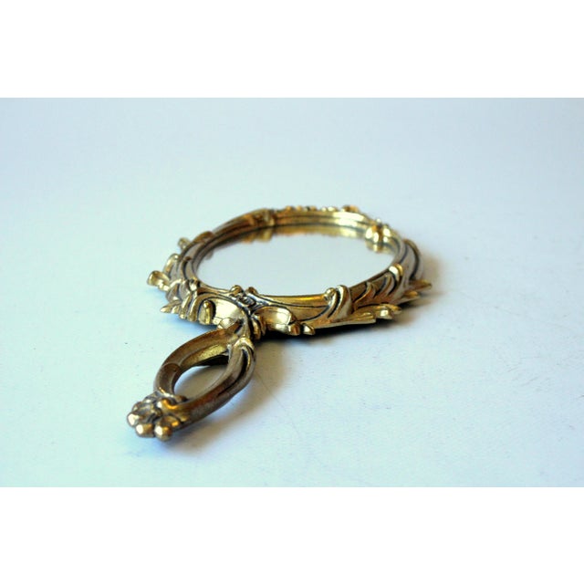 Elegant Brass Hand Held Mirror - Vintage From the 60s For Sale - Image 4 of 6