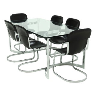 Italian Modern Dining Table and Chairs from Cidue, 1970s, Set of 7 For Sale