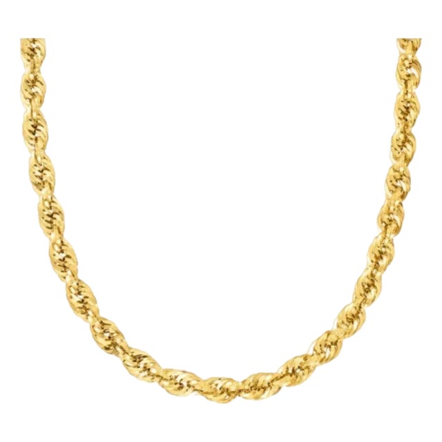 18 Karat Yellow Gold 17.8 Gm, Rope Chain, 6.30 Mm Necklace, 17 " Long For Sale