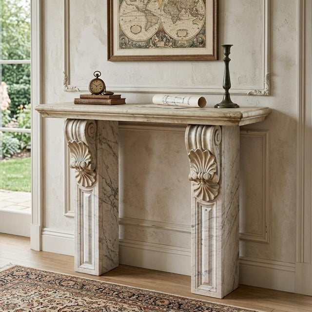 Antique Italian Neo-Classical Carved Marble Architectural Corbels - Pair For Sale In Atlanta - Image 6 of 6
