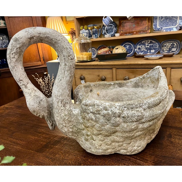 Early 1900s Antique French Concrete Swan Planter For Sale - Image 11 of 13