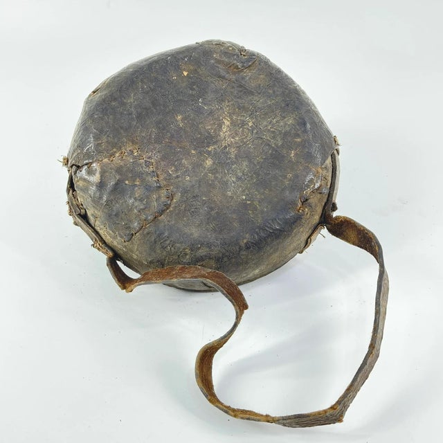 Early 20th Century Small Mesob Lidded Leather Wrapped Lunch Basket Ethiopia For Sale - Image 10 of 10