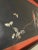 Asian Chinoiserie Black Lacquer Hand Painted Double Handled Tray For Sale - Image 4 of 10