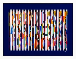 Yaacov Agam, Untitled (Signed Multidimensional Silkscreen on Two Plexiglass Panes)