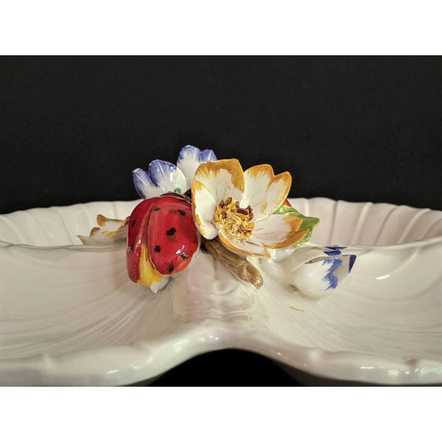 White Vintage Capodimonte Style Italian Serving Platter For Sale - Image 8 of 13