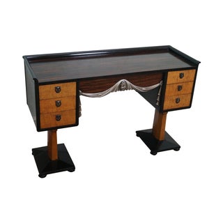 Art Deco Tiger Maple & Rosewood Vanity For Sale