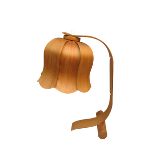 Floral Table Lamp in Layered Wood, 1960s