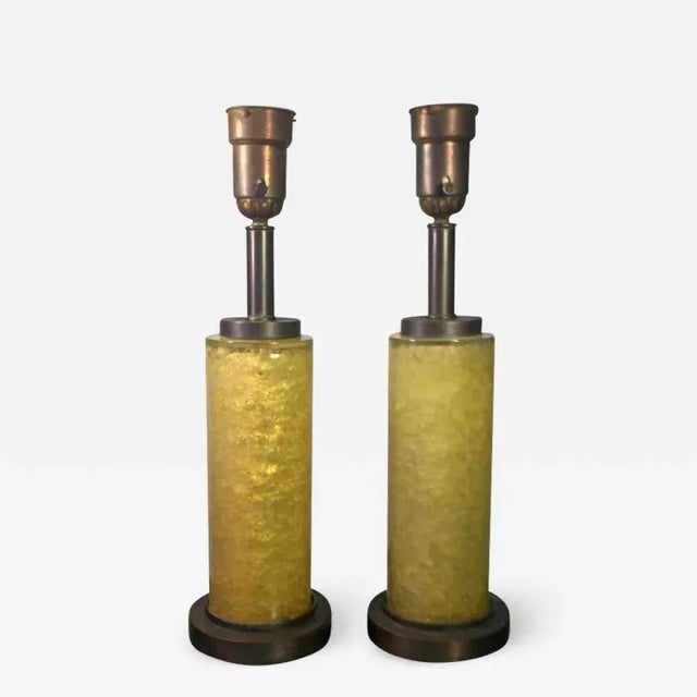 1940s Modernist Fractured Resin Lamps For Sale - Image 9 of 9