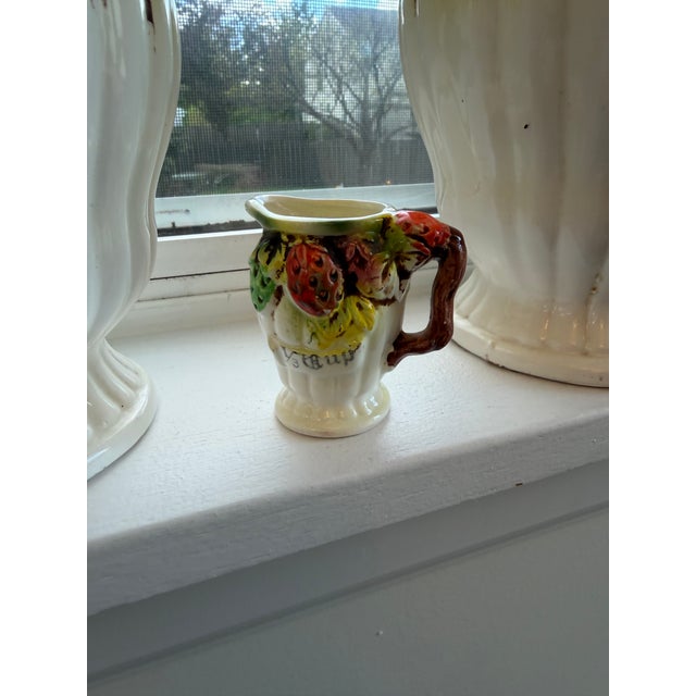 1970s Vintage Japanese Hand-Painted Ceramic Strawberry Canister & Measuring Set - 8 Pieces For Sale In Chicago - Image 6 of 11