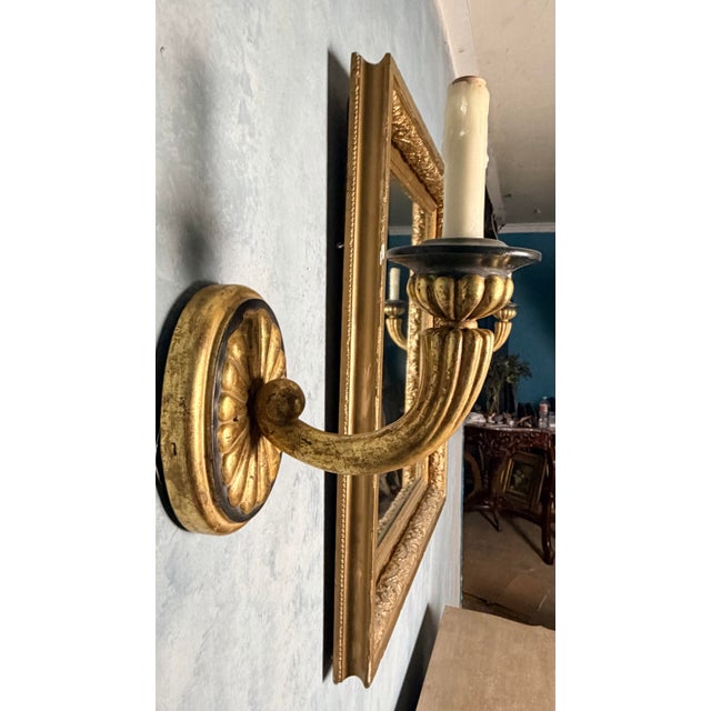 1950s Neoclassical Partial Gilt Sconces - a Pair For Sale In Monterey, CA - Image 6 of 8
