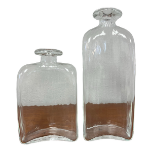 Pair of Italian Murano Hand Blown Art Glass Bottles for Vetri