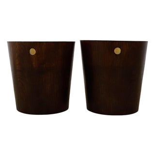 Pair of Mid 20th Century Plywood Trash Can For Sale