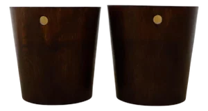 Pair of Mid 20th Century Plywood Trash Can