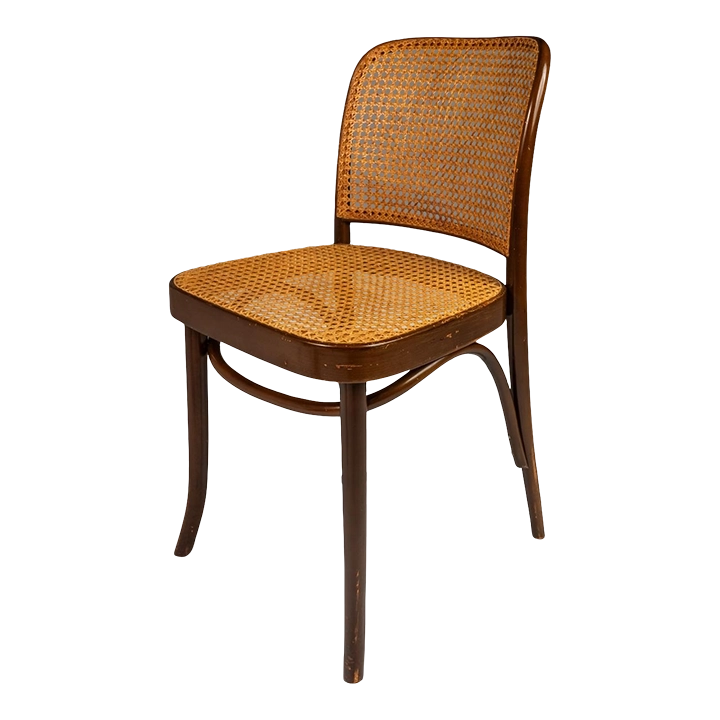 Single Patinated Bentwood Prague Model 811 Side Chair by Josef