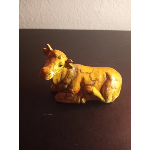1980s 1980s Ceramic Cow Figurine For Sale - Image 5 of 7