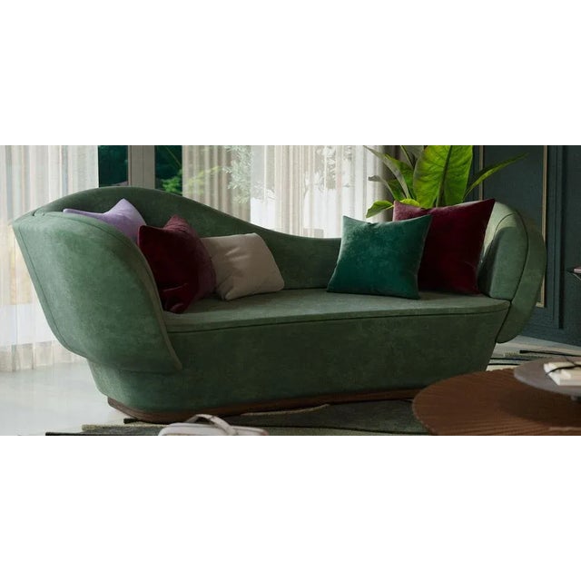 Brown Mousgoum Two-Seat Sofa by Alma De Luce For Sale - Image 8 of 9