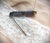 Mid-Century Modern Blue Square Cut Art Deco Stone Bar Pin, Seed Pearl, Silver For Sale - Image 3 of 12