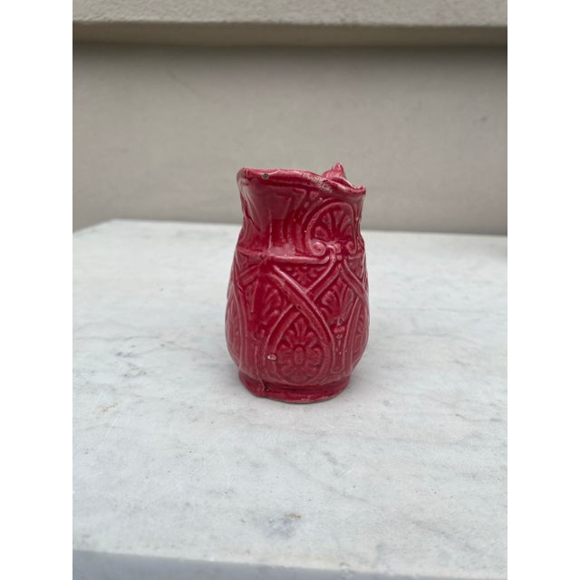 Small French Majolica Pitcher Creamer Circa 1900 For Sale - Image 4 of 5